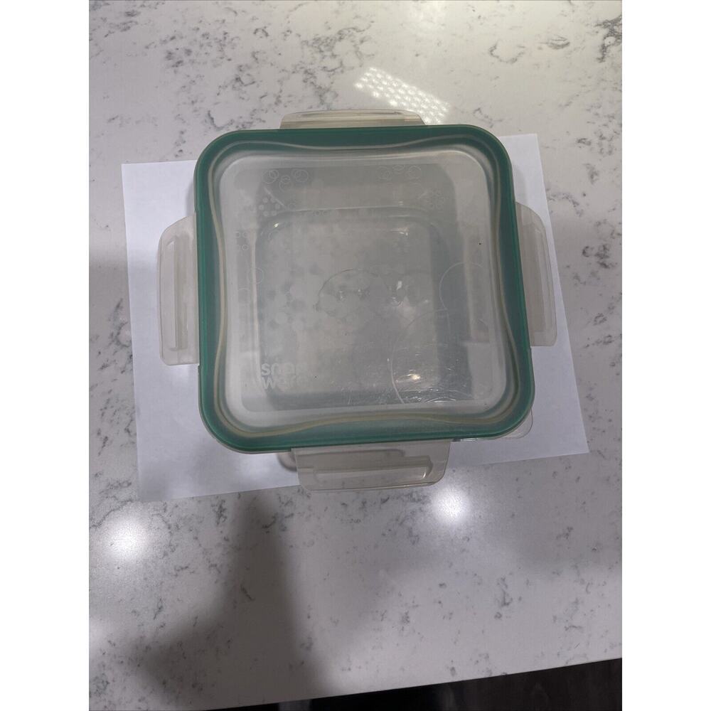 Pyrex 4 Cup 950 ML #8704 Blue Tint Square Glass Dish With Locking Lid - Picture 2 of 8